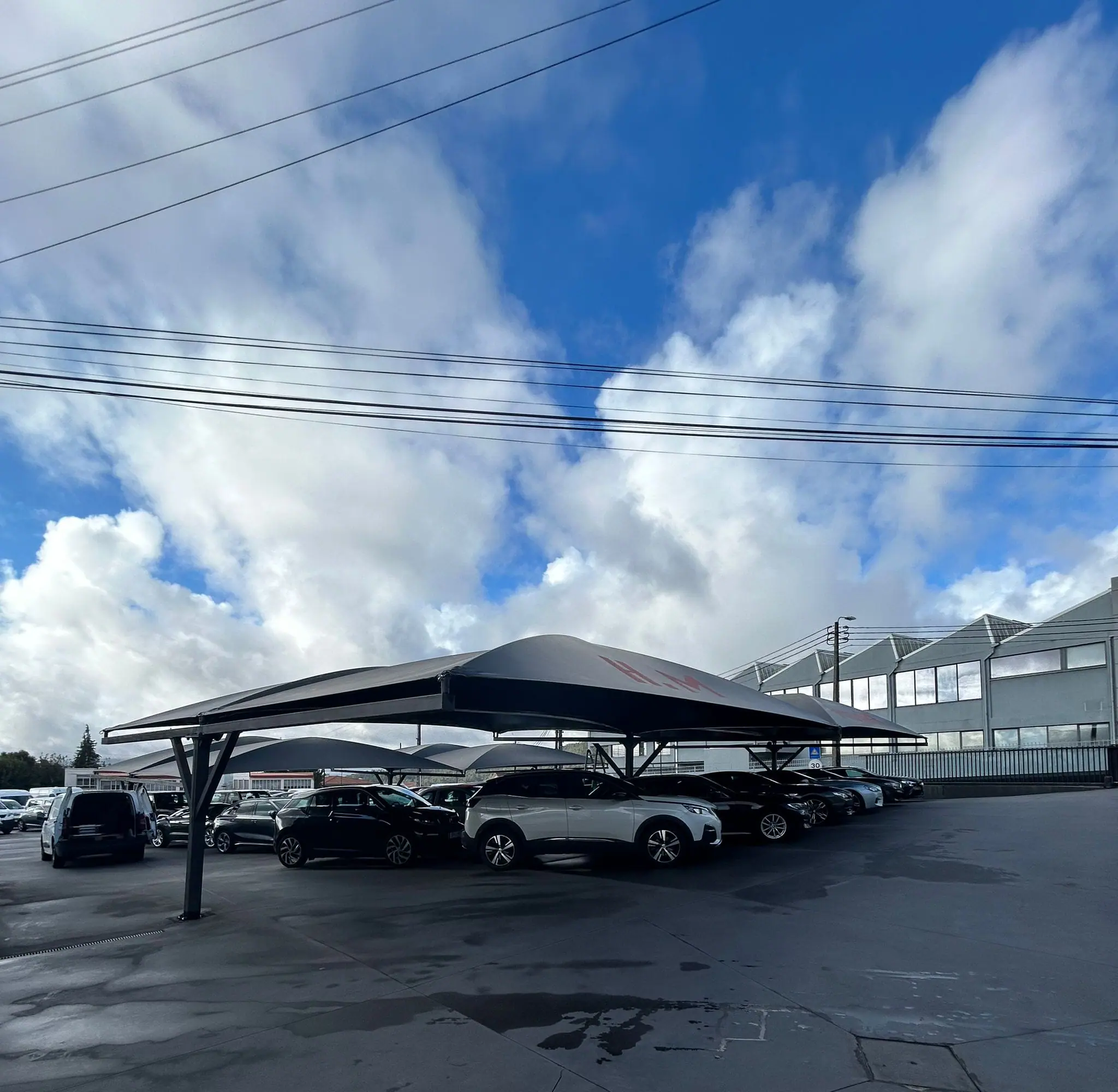 Marquesina para coches 10x5m 2 patas - tec tents (3)